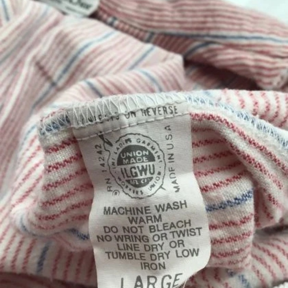 Vintage Christian Dior Red\White\Blue Pin Stripe Night Gown (+COA) size large - Picture 5 of 7